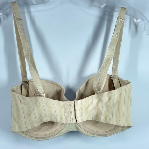 C 27 Chantelle tan brown light stripe convertible strap/strapless Comfort Chic F - Picture 7 of 8